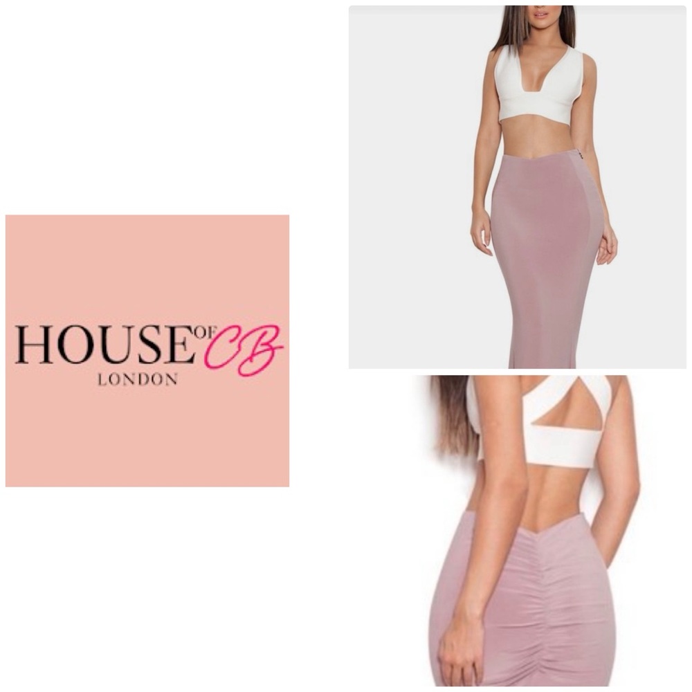 ‼️WOW‼️House of CB Small Maxi Skirt Ruched Butt Mauve pink. NEW WITH TAG‼️